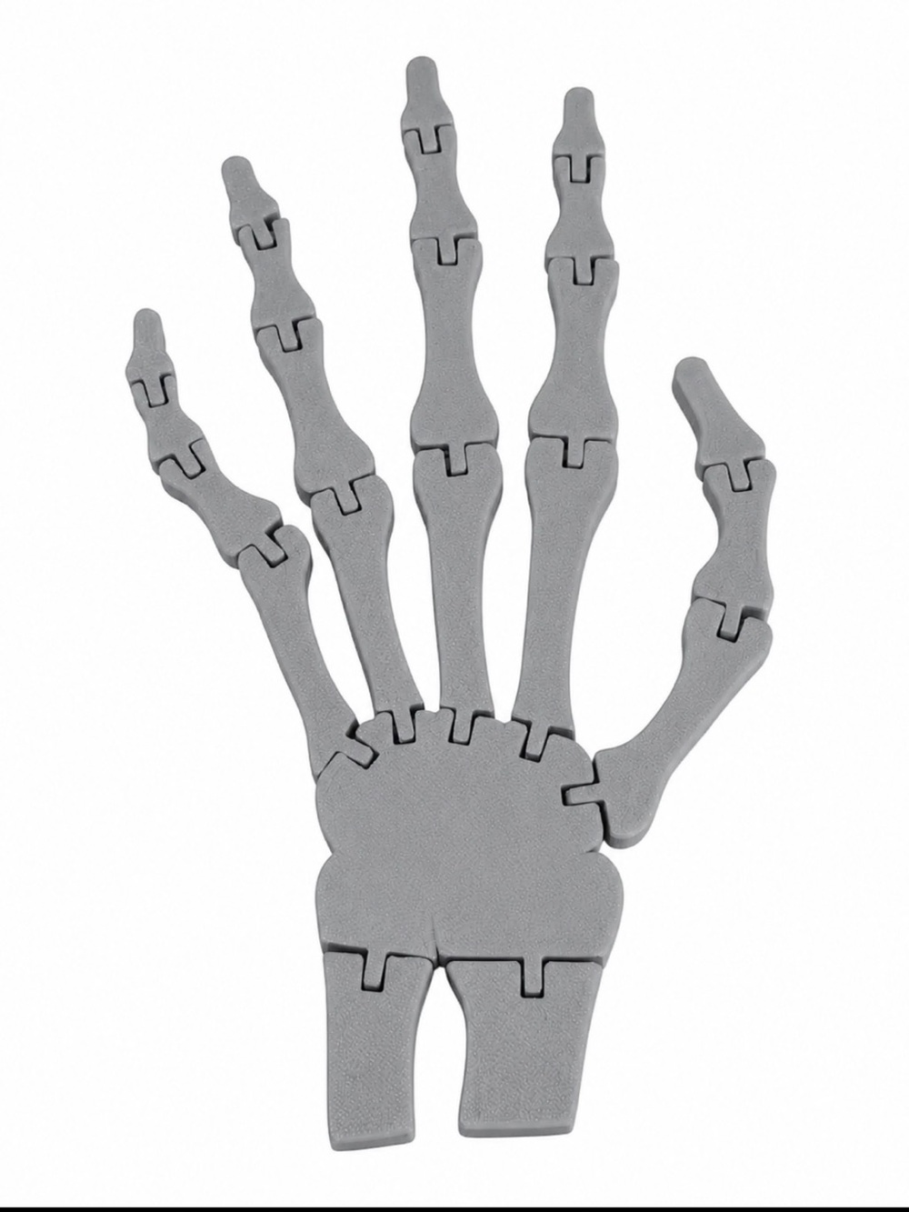 Men's Grey Flexible Hand Skeleton Accessory
